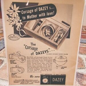 1950 Corsage of Dazeys to Mother With Love MCM Kitchen Gadgets Vtg PRINT‎ AD